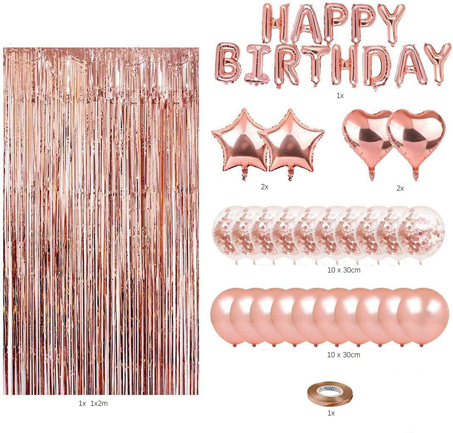 Set balonov - Happy Rose Gold